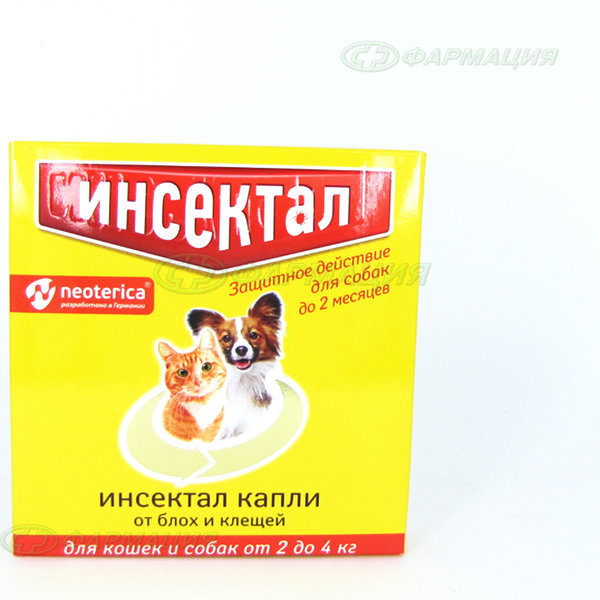 Инсектал Капли на холку д/к 2-4кг.