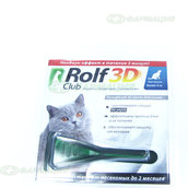 Капли Рольф-клуб 3d на холку д/кошек от клещей и блох более 4 кг