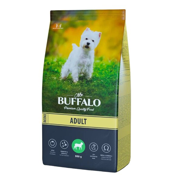 Корм mr.buffalo adult mini д/с мелких пород ягненок 0,8кг