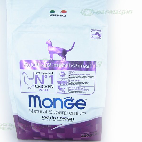 Корм monge cat indor для домашних кошек 400 гр.