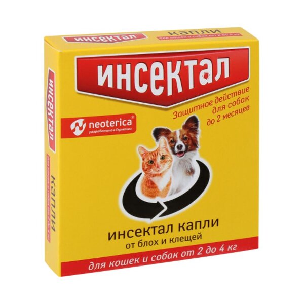 Инсектал Капли на холку д/кошек от 2-4кг №6