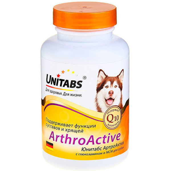 Юнитабс Актив arthro с q10 таб д/собак при болезнях суставов №100